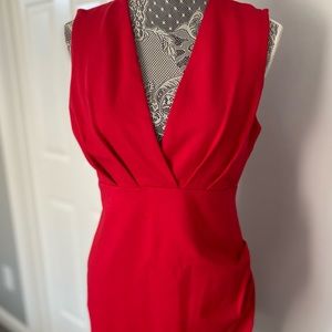 Cocktail hour red wrap dress
